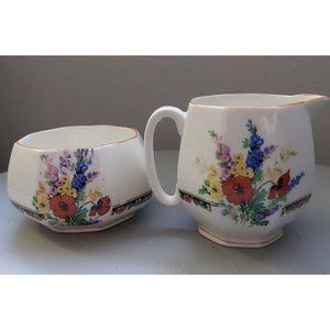 ART DECO Chintz Cream Jug and Sugar Bowl,Pompadour Crinoline Lady Chin – A  Vintage shop